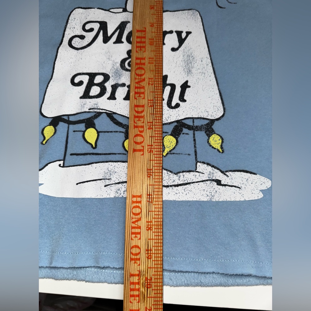 Peanuts Light Blue cropped Christmas Snoopy Sweatshirt - Picture 5 of 5